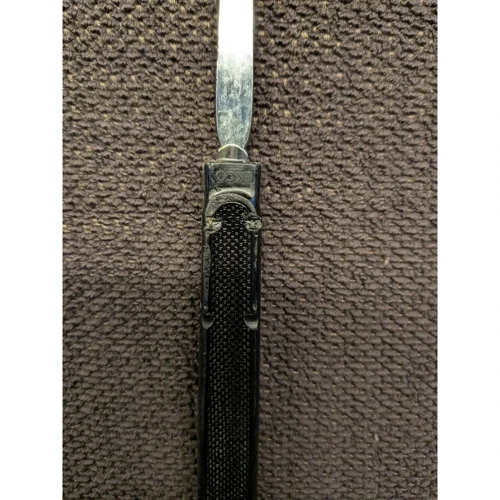 Vintage EKCO Meat Carving Fork 2 Tine Stainless Steel Black Composite Handle MCM